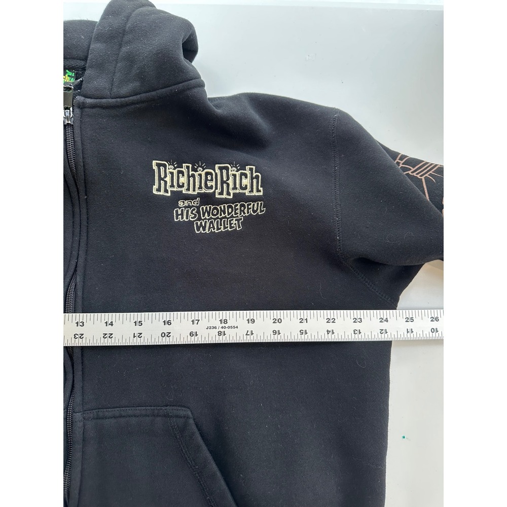 Shoe Palace Richie Rich Zip Up Hoodie Mens L Black Graphic Dollar Sign Full Zip - Picture 6 of 8